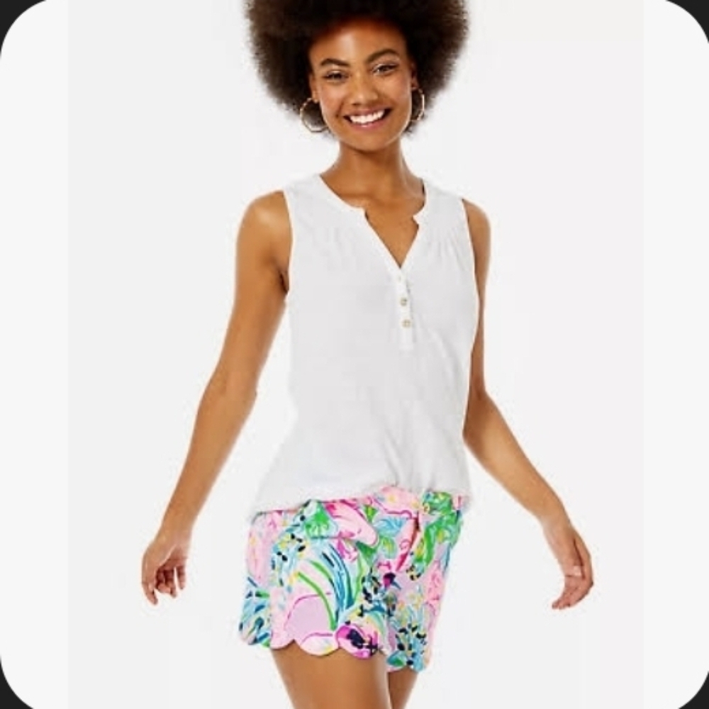 Lilly Pulitzer White Essie Tank Small